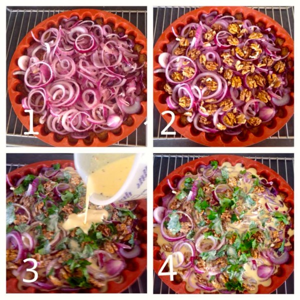 uientaart met walnoten quiche speltmeel